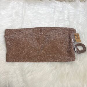 NWT Pink Victoria's Secret Glittery Brown Tube Top